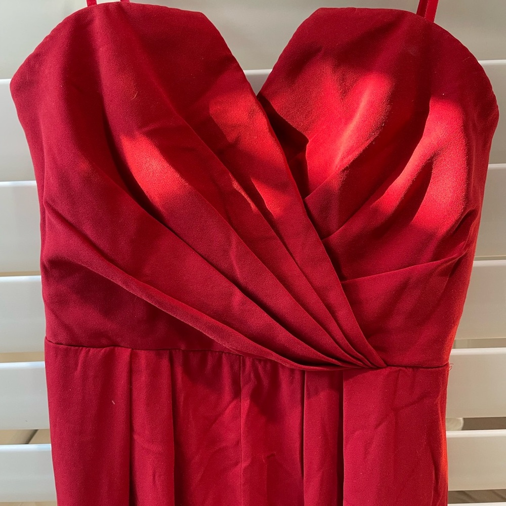 Jill Stuart Red Strapless Wide Leg Jumpsuit - Picture 5 of 8